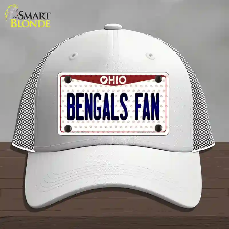 Bengals Fan Ohio Novelty License Plate Hat Mesh / White