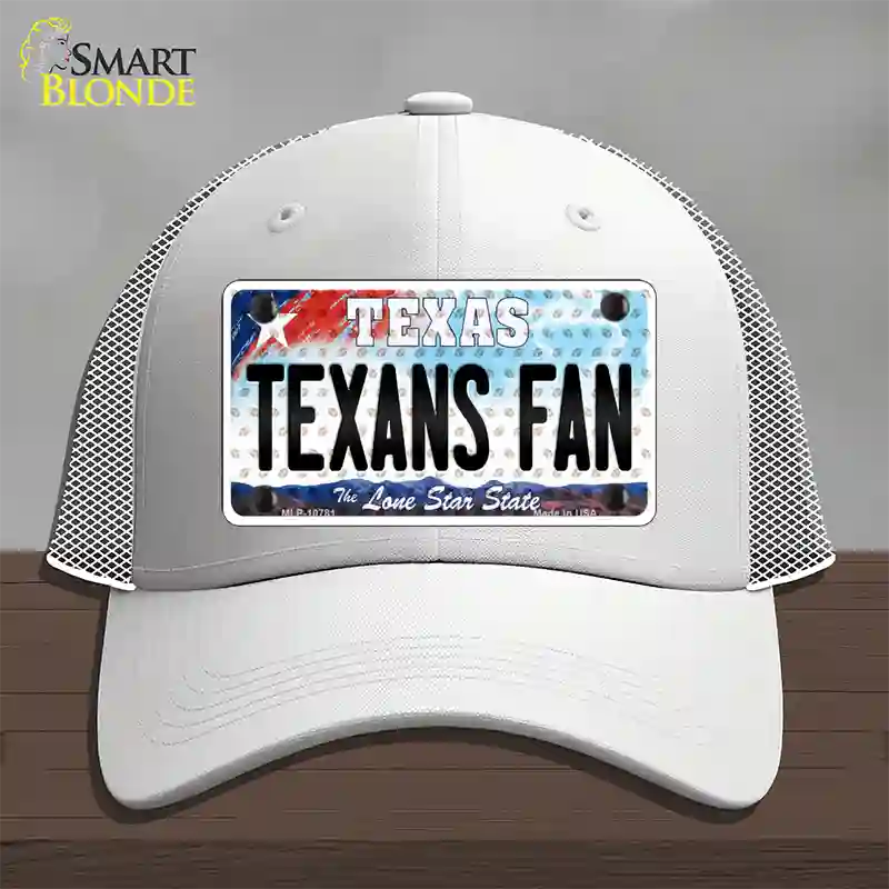 Texans Fan Texas Novelty License Plate Hat Mesh / White