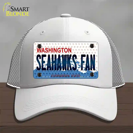 Seahawks Fan Washington Novelty License Plate Hat Mesh / White