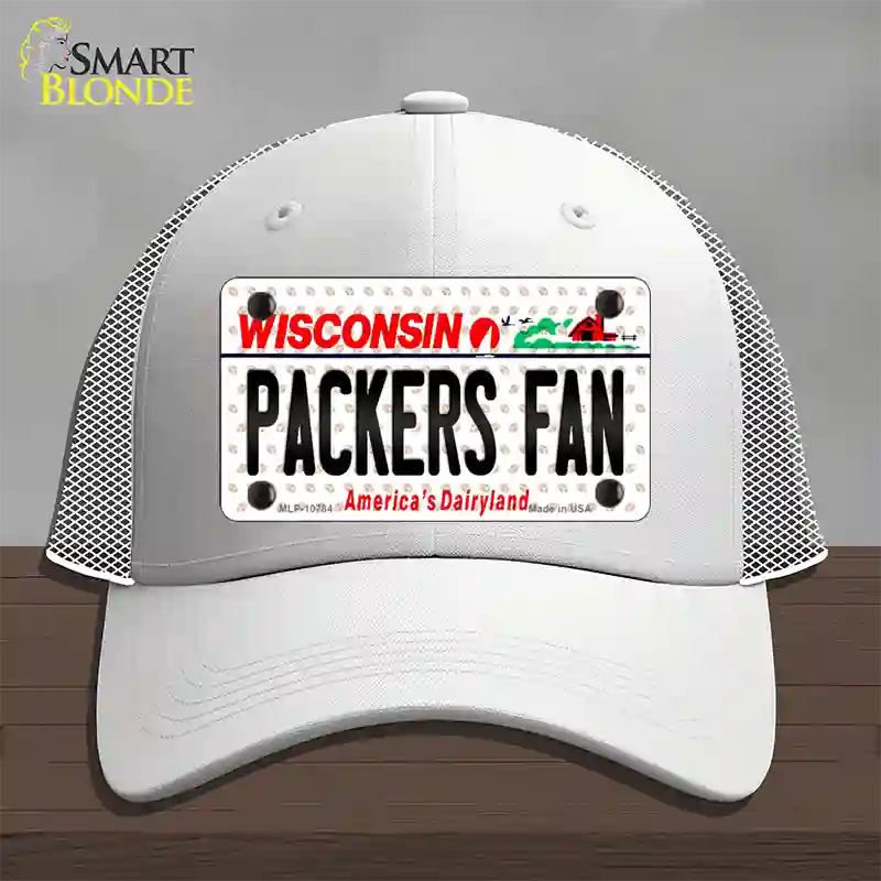 Packers Fan Wisconsin Novelty License Plate Hat Mesh / White