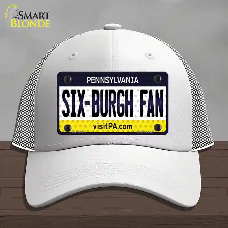 Six Burgh Fan Pennsylvania Novelty License Plate Hat Mesh / White