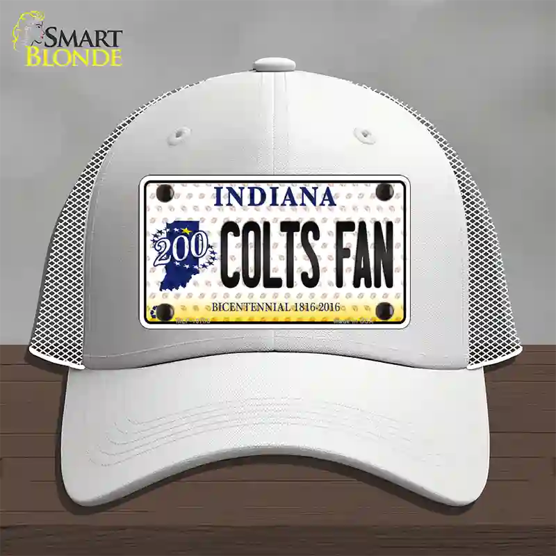 Colts Fan Bicentennial Indiana Novelty License Plate Hat Mesh / White