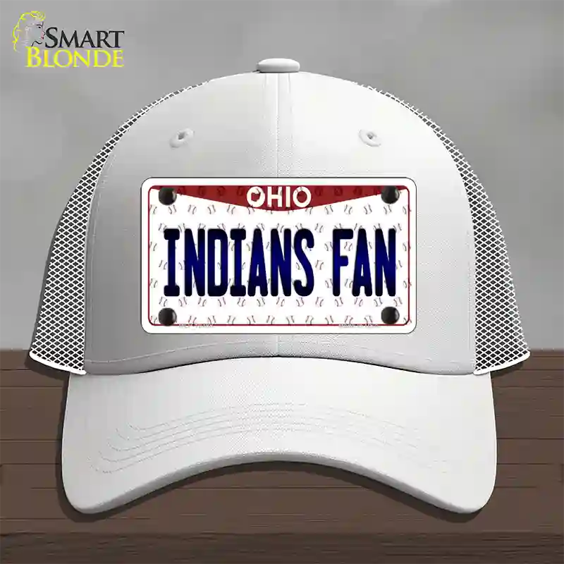 Indians Fan Ohio Novelty License Plate Hat Mesh / White