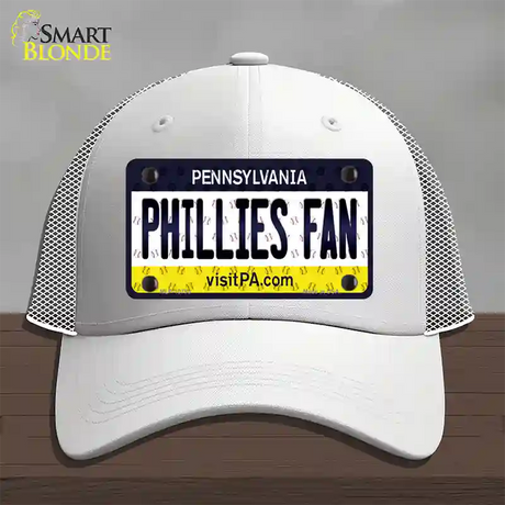 Phillies Fan Pennsylvania Novelty License Plate Hat Mesh / White