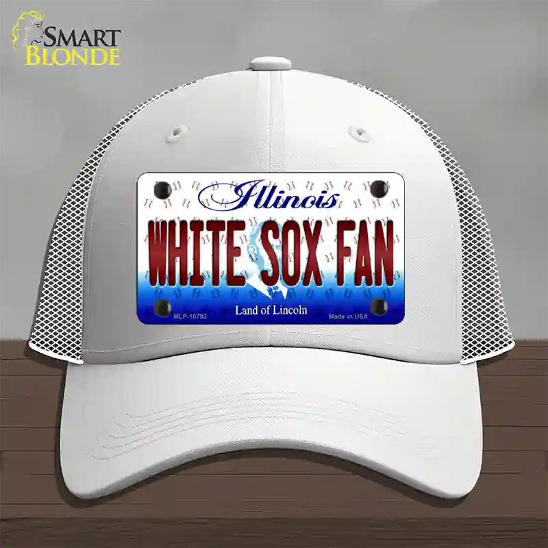 White Sox Fan Illinois Novelty License Plate Hat Mesh / White