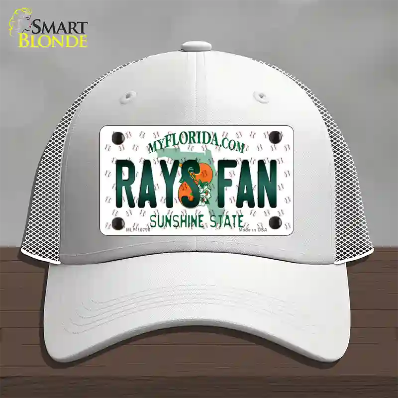 Rays Fan Florida Novelty License Plate Hat Mesh / White