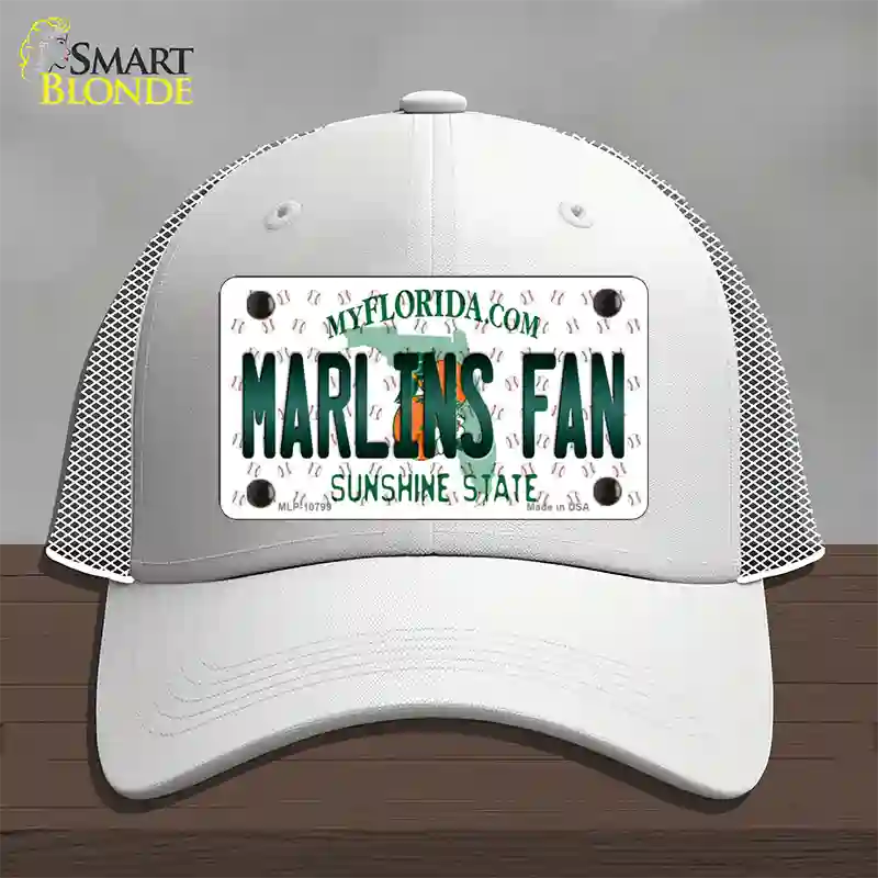 Marlins Fan Florida Novelty License Plate Hat Mesh / White