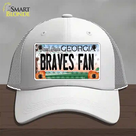 Braves Fan Georgia Novelty License Plate Hat Mesh / White