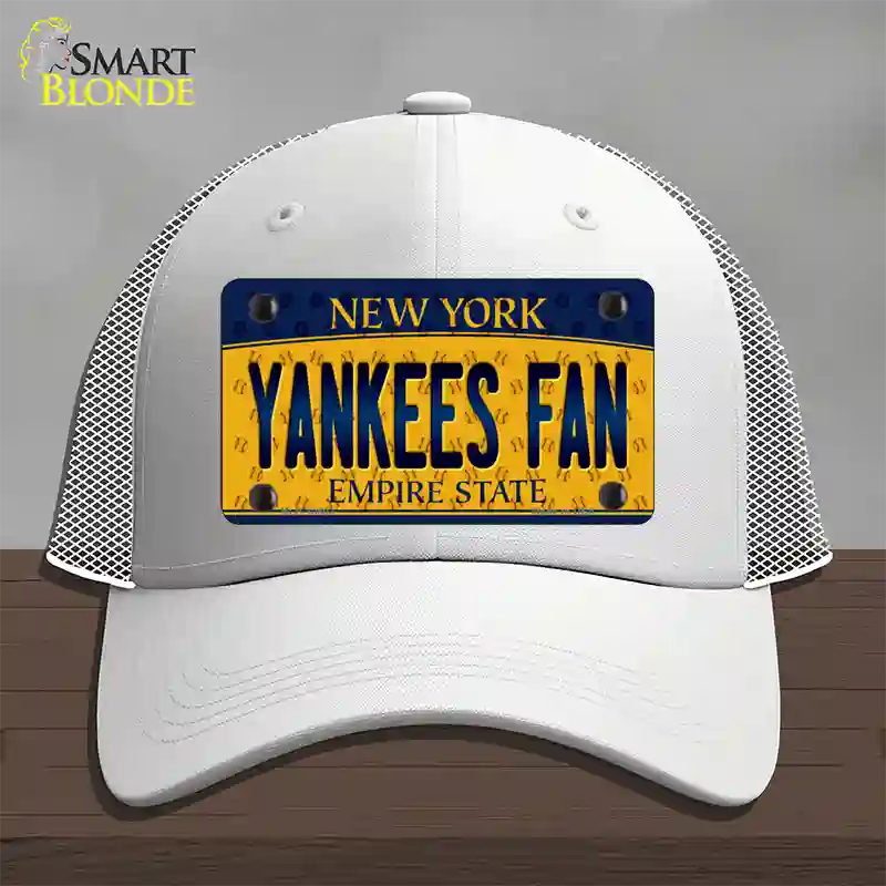 Yankees Fan New York Novelty License Plate Hat Mesh / White