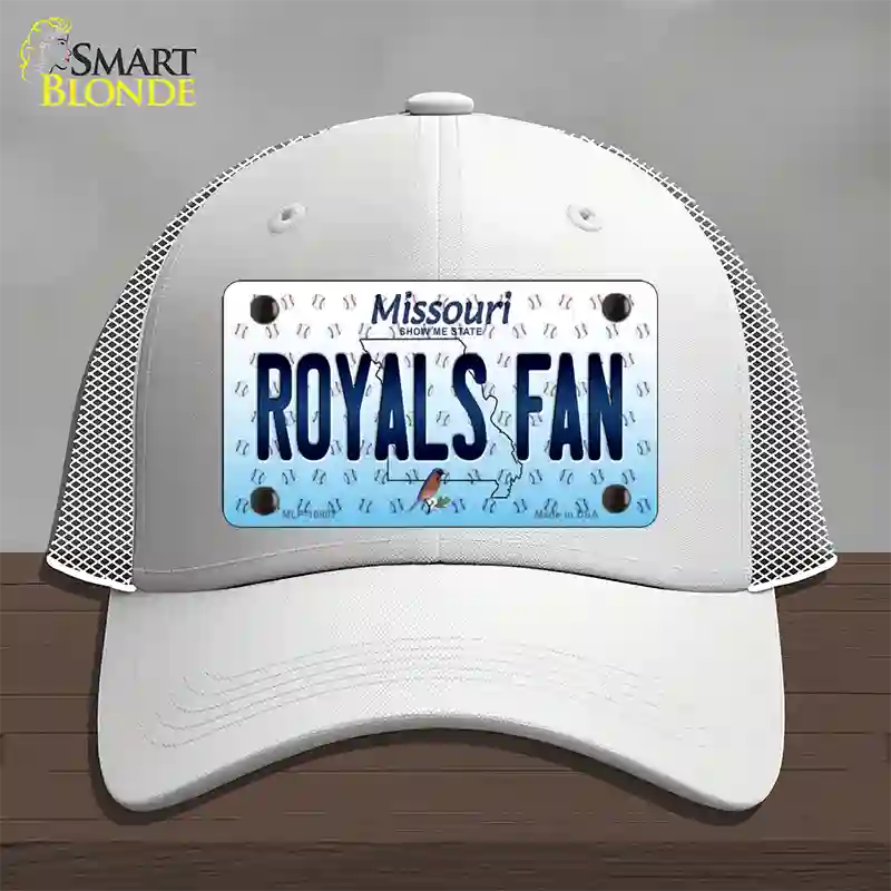 Royals Fan Missouri Novelty License Plate Hat Mesh / White