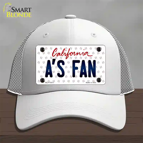 As Fan California Novelty License Plate Hat Mesh / White