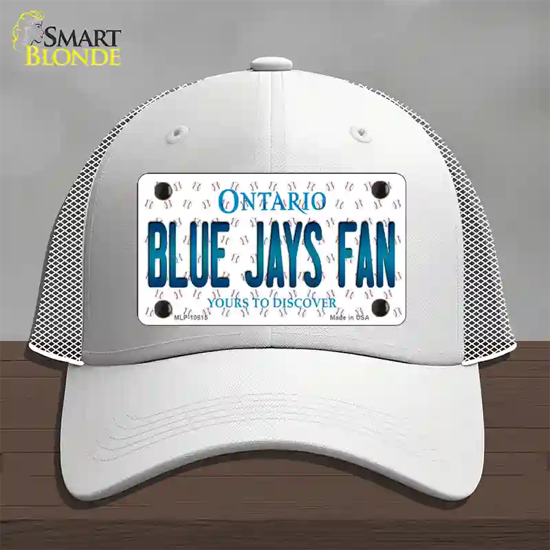 Blue Jays Fan Ontario Novelty License Plate Hat Mesh / White