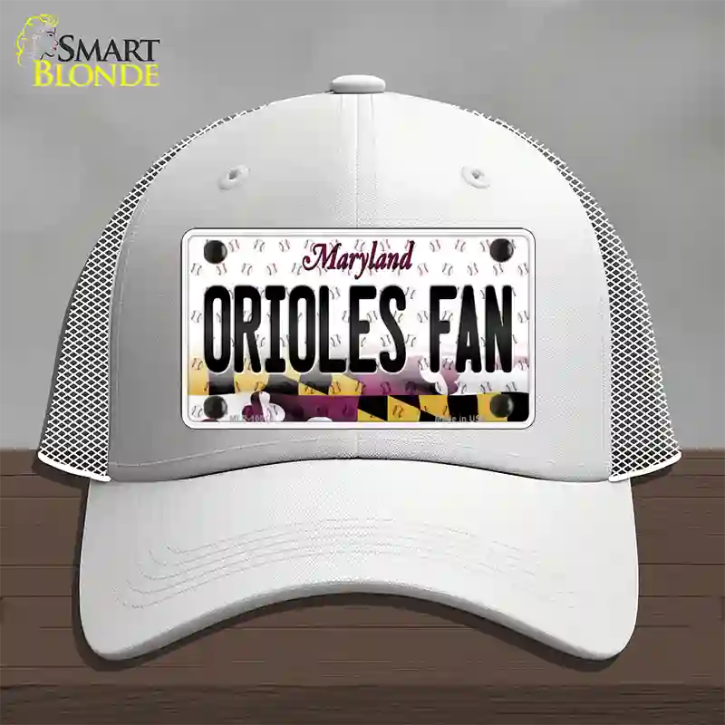 Orioles Fan Maryland Novelty License Plate Hat Mesh / White