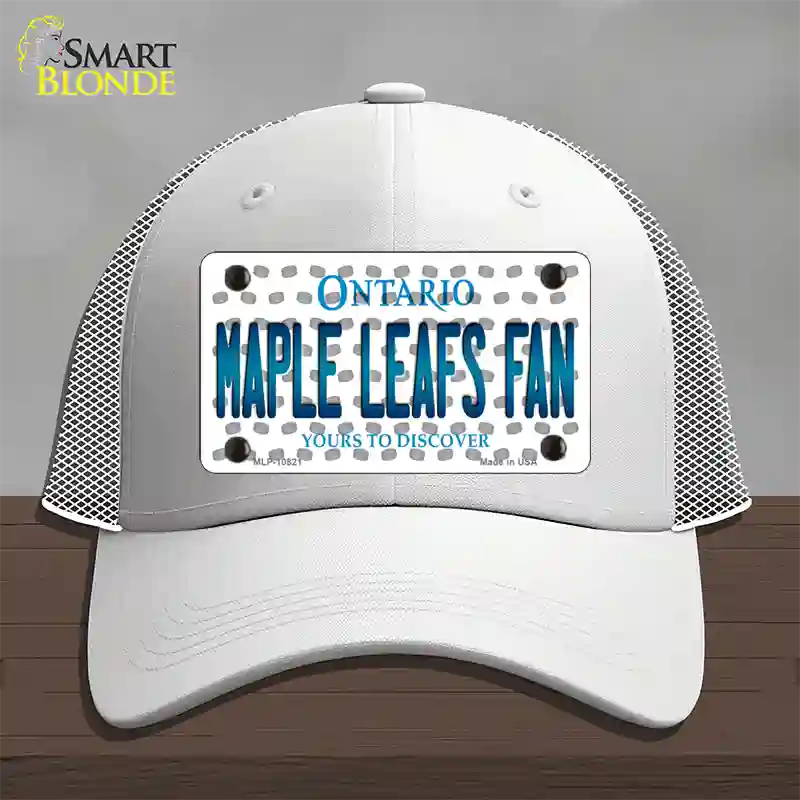 Maple Leafs Fan Ontario Novelty License Plate Hat Mesh / White