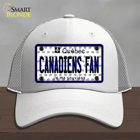 Canadiens Fan Quebec Novelty License Plate Hat Mesh / White