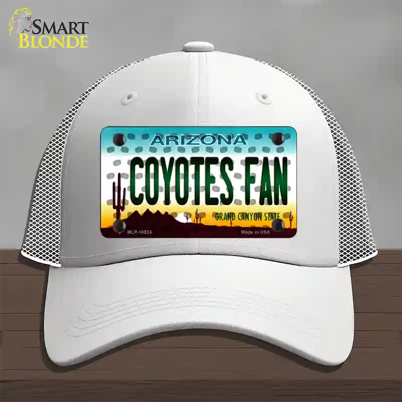 Coyotes Fan Arizona Novelty License Plate Hat Mesh / White