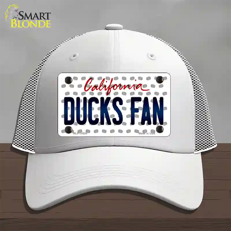 Ducks Fan California Novelty License Plate Hat Mesh / White