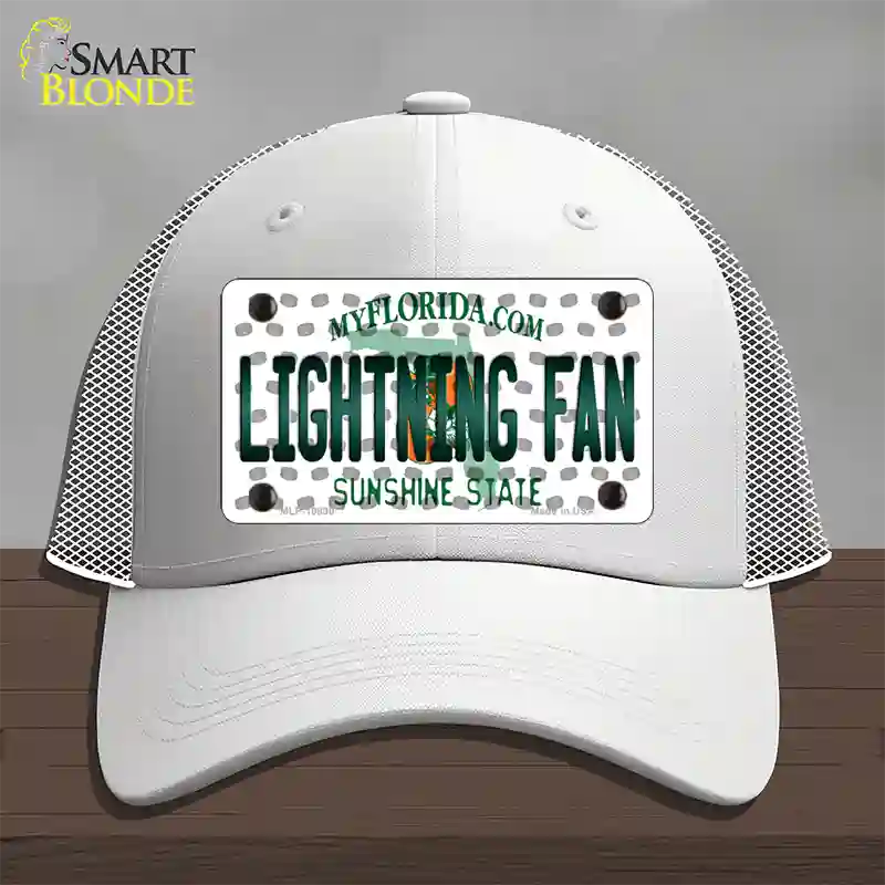 Lightning Fan Florida Novelty License Plate Hat Mesh / White