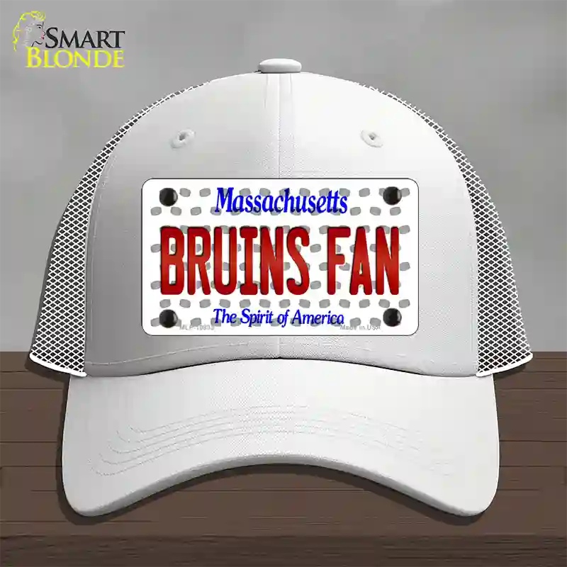 Bruins Fan Massachusetts Novelty License Plate Hat Mesh / White