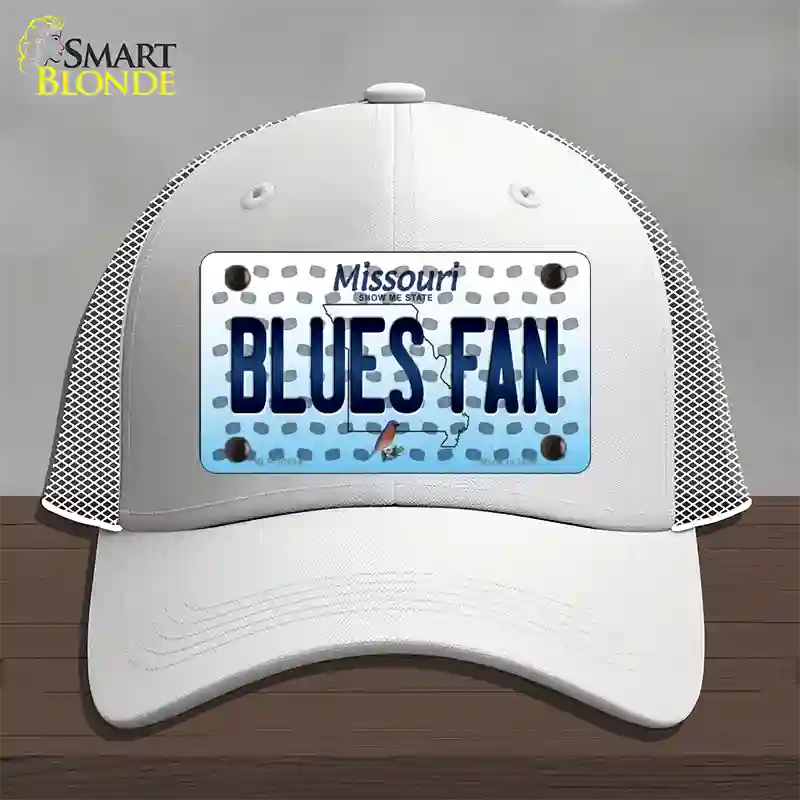 Blues Fan Missouri Novelty License Plate Hat Mesh / White