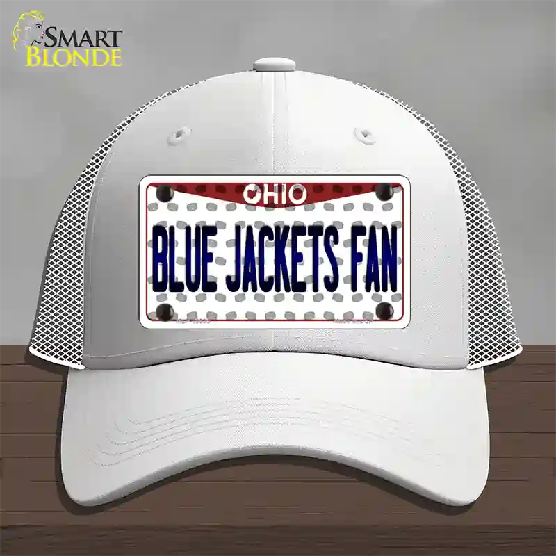 Blue Jackets Fan Ohio Novelty License Plate Hat Mesh / White