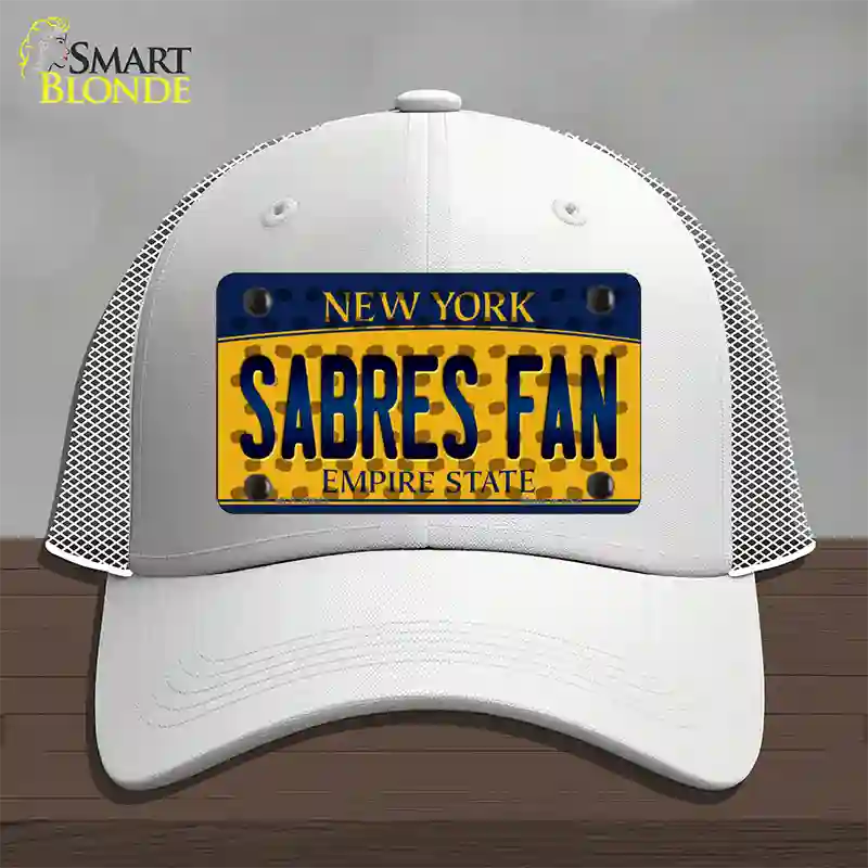 Sabres Fan New York Novelty License Plate Hat Mesh / White