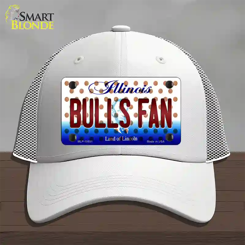 Bulls Fan Illinois Novelty License Plate Hat Mesh / White