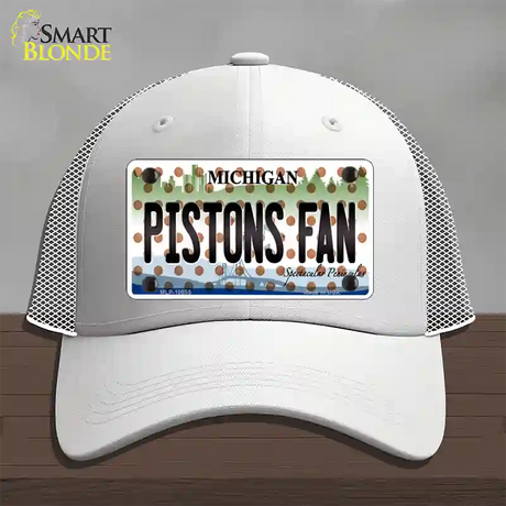 Pistons Fan Michigan Novelty License Plate Hat Mesh / White