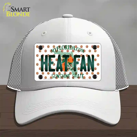 Heat Fan Florida Novelty License Plate Hat Mesh / White