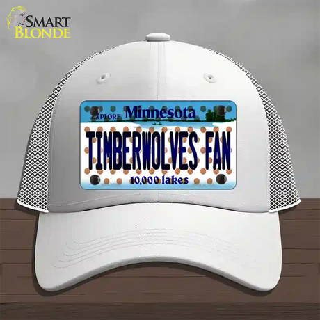 Timberwolves Fan Minnesota Novelty License Plate Hat Mesh / White