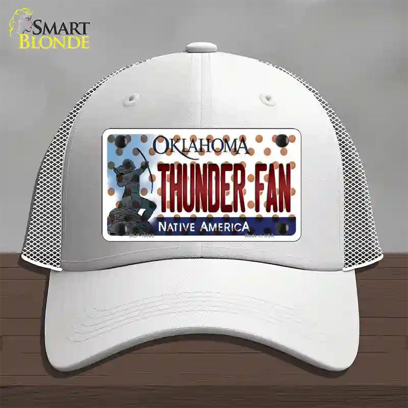 Thunder Fan Oklahoma Novelty License Plate Hat Mesh / White