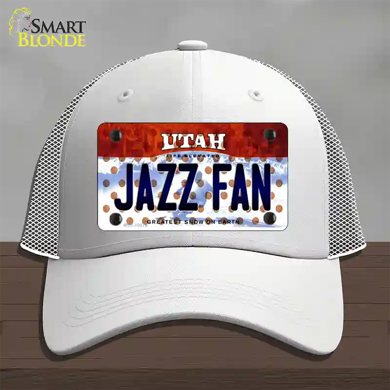 Jazz Fan Utah Novelty License Plate Hat Mesh / White