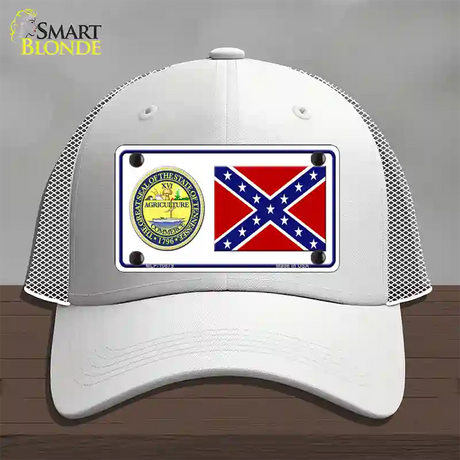 Confederate Flag Tennessee Seal Novelty License Plate Hat Mesh / White