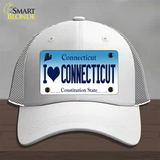 I Love Connecticut Novelty License Plate Hat Mesh / White