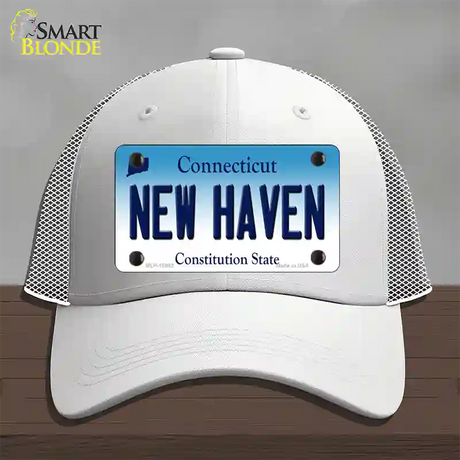 New Haven Connecticut Novelty License Plate Hat Mesh / White