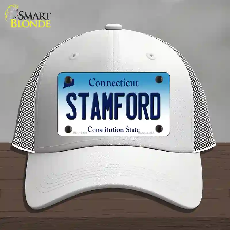 Stamford Connecticut Novelty License Plate Hat Mesh / White