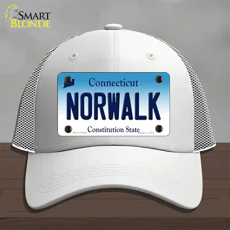 Norwalk Connecticut Novelty License Plate Hat Mesh / White