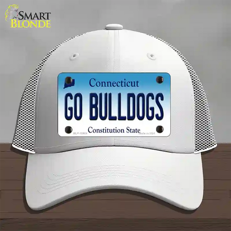 Go Bulldogs Connecticut Novelty License Plate Hat Mesh / White