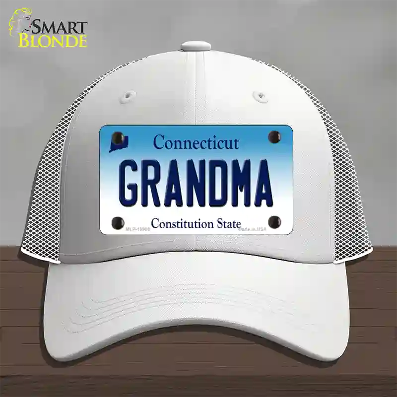 Grandma Connecticut Novelty License Plate Hat Mesh / White