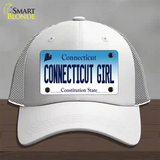 Connecticut Girl Connecticut Novelty License Plate Hat Mesh / White