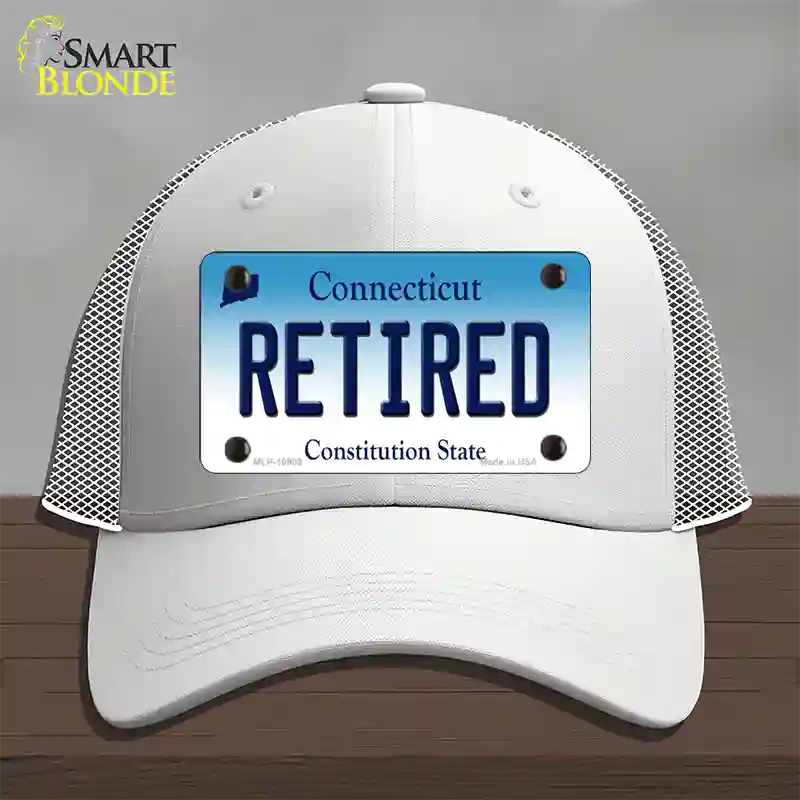 Retired Connecticut Novelty License Plate Hat Mesh / White