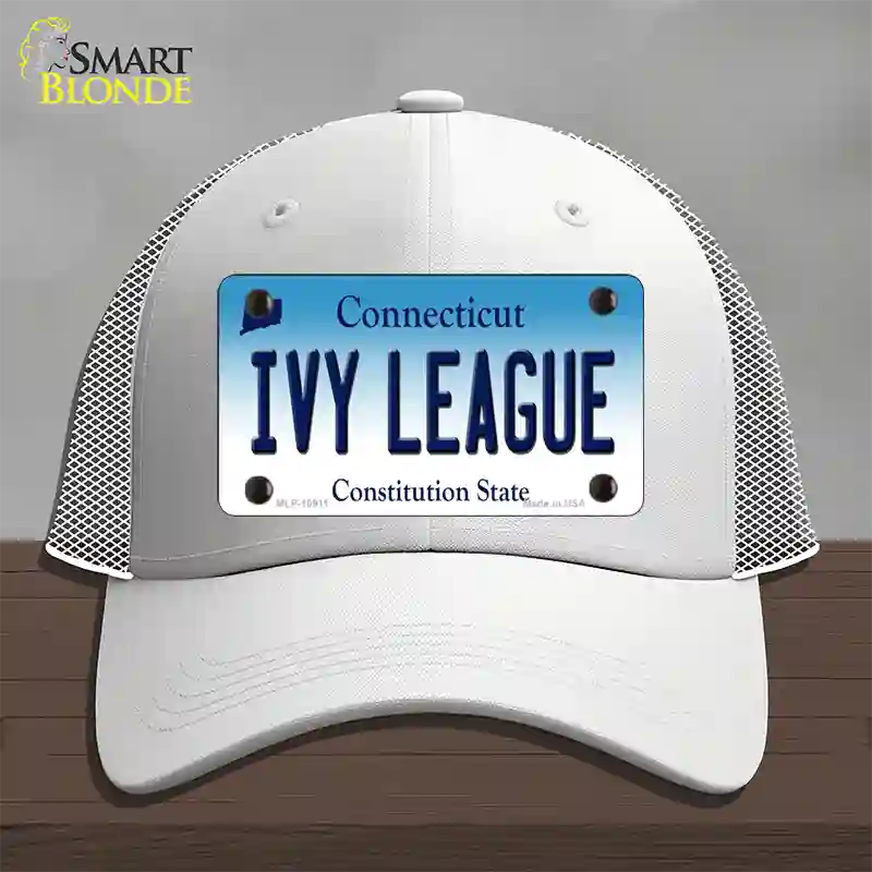 Ivy League Connecticut Novelty License Plate Hat Mesh / White