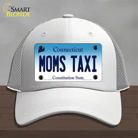 Moms Taxi Connecticut Novelty License Plate Hat Mesh / White