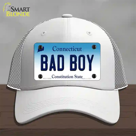 Bad Boy Connecticut Novelty License Plate Hat Mesh / White