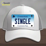 Single Connecticut Novelty License Plate Hat Mesh / White