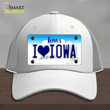 I Love Iowa Novelty License Plate Hat Mesh / White