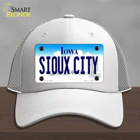 Sioux City Iowa Novelty License Plate Hat Mesh / White