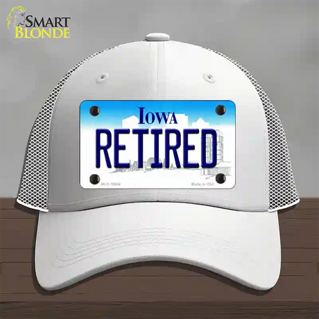 Retired Iowa Novelty License Plate Hat Mesh / White