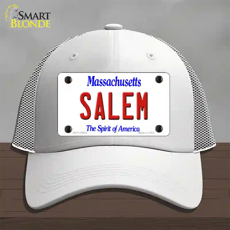 Salem Massachusetts Novelty License Plate Hat Mesh / White