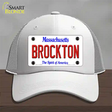 Brockton Massachusetts Novelty License Plate Hat Mesh / White